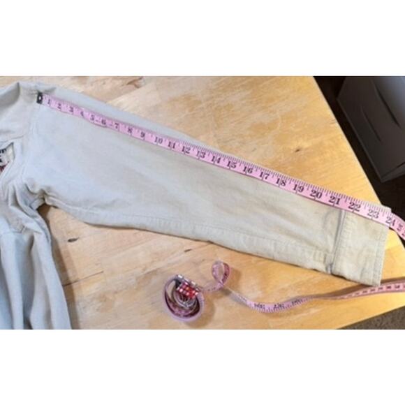 VTG Disney Store Mickey Mouse Playful Pluto Corduroy Shirt Sz S Oversized Cream - Picture 10 of 11